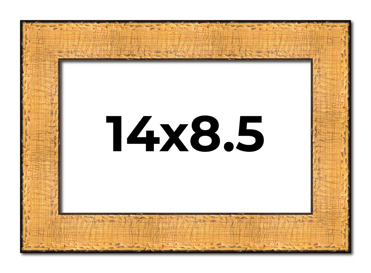 Photo Size Embellished Gold Picture Frame - UV Acrylic, Foam Board Backing, Hanging Hardware